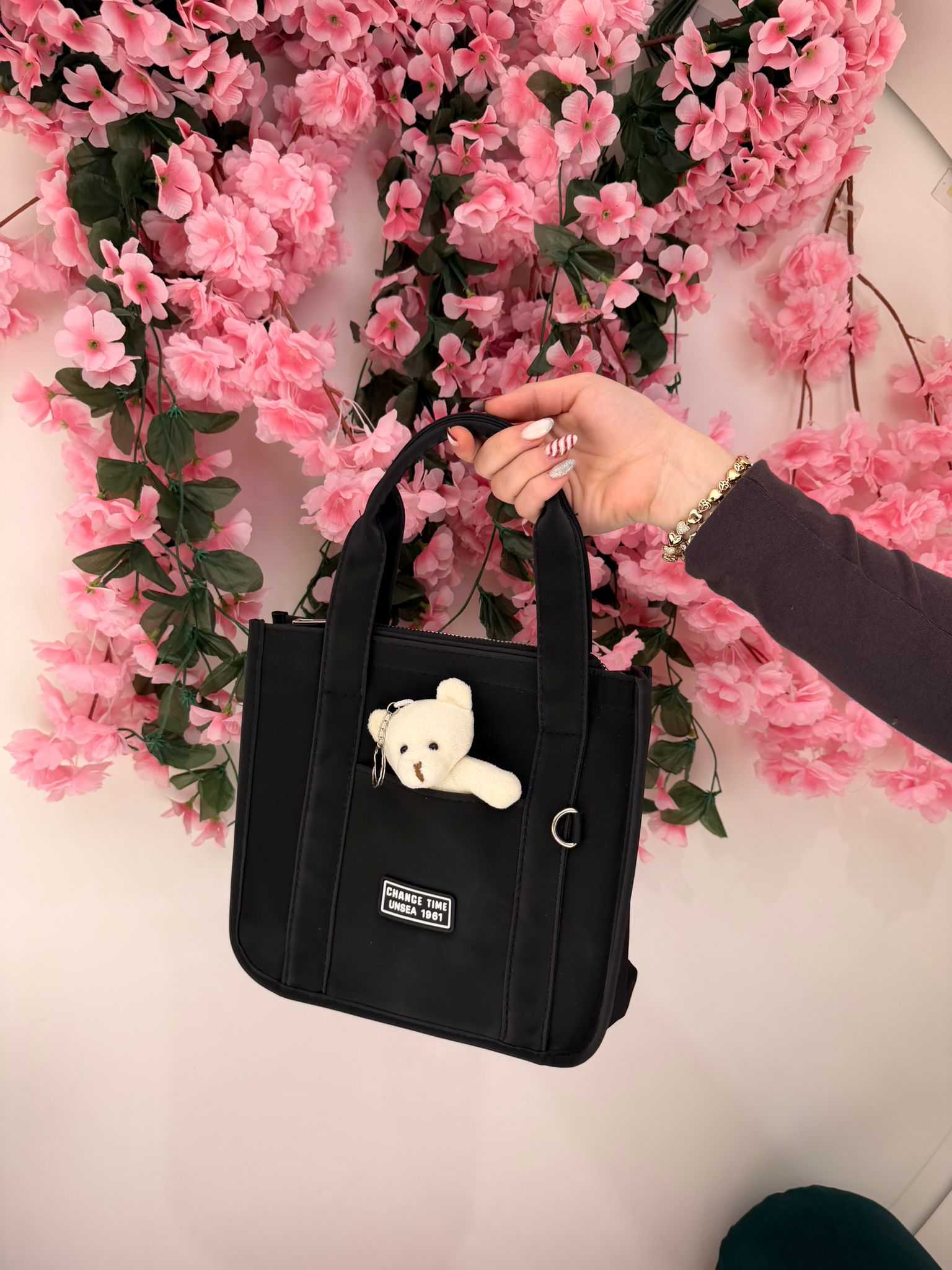 Ayıcıklı Çanta Siyah (Ürün No:39)