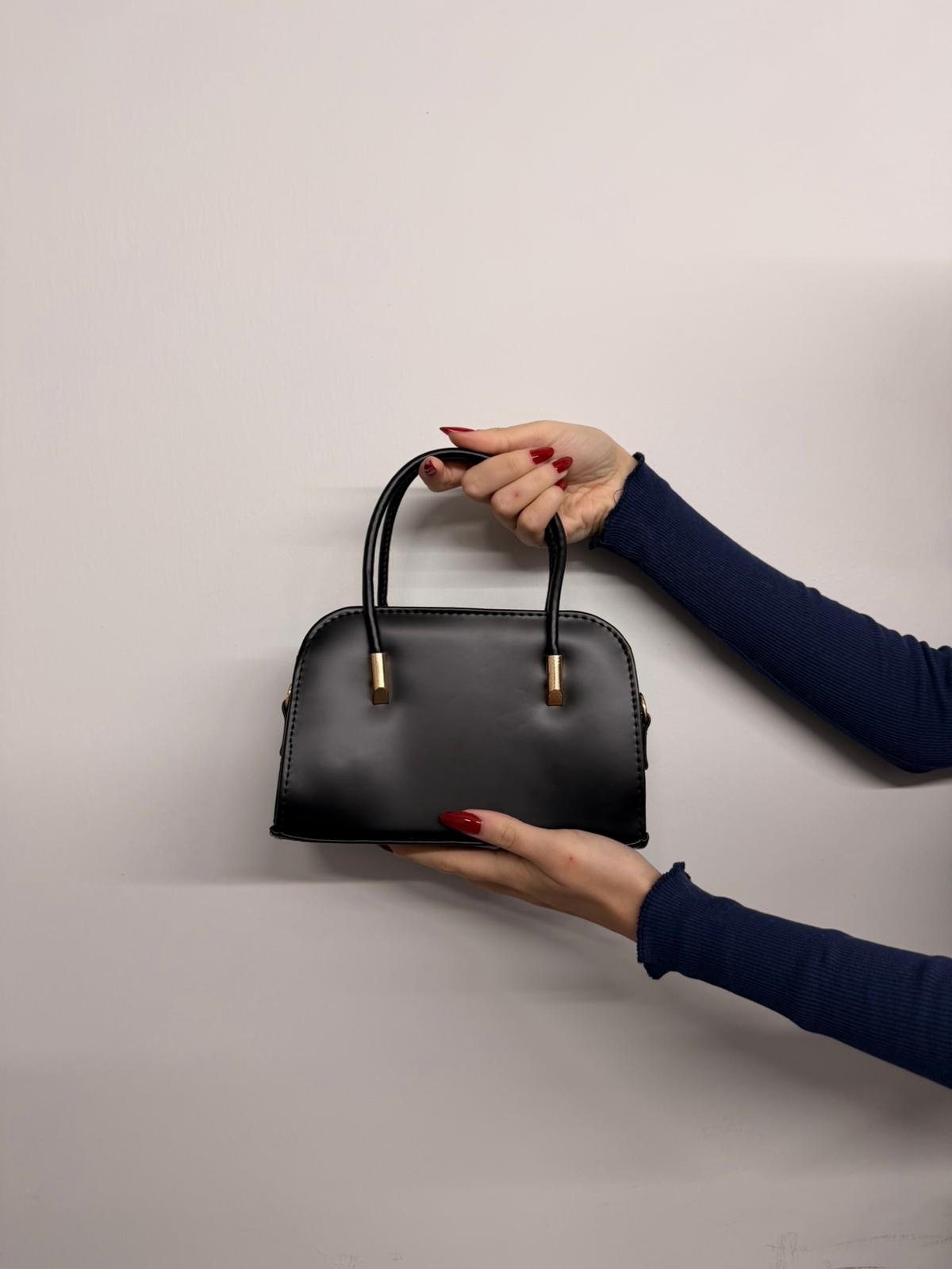 Siyah mini el & omuz çantası