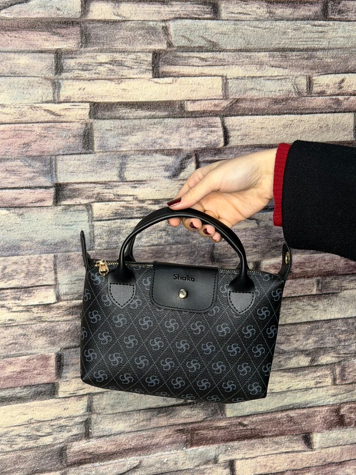 Monogram Siyah Askılı Omuz Çantası (Ürün No:63)