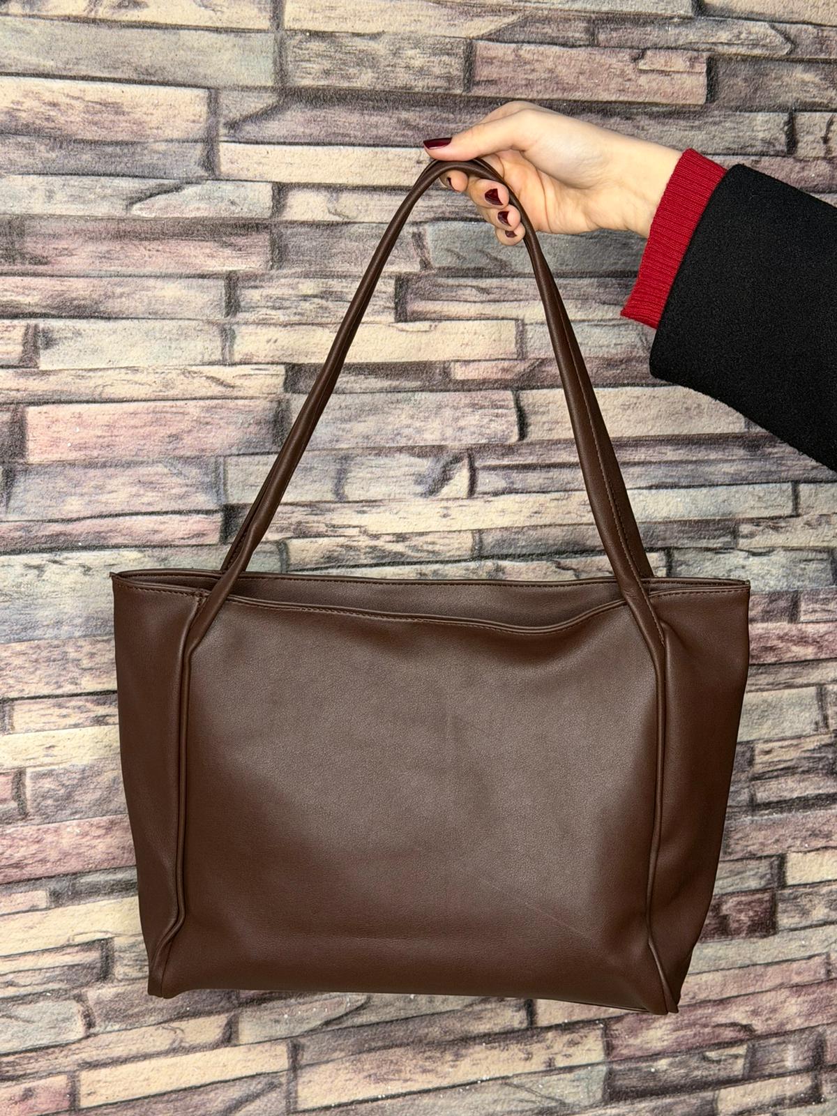 Büyük Deri Çanta Acı Kahve (Ürün No:78)