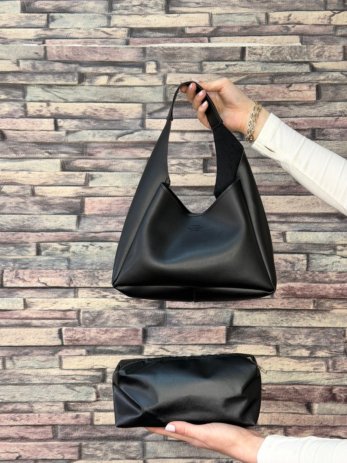 Siyah Modern Omuz Çantası (Hediyeli) (Ürün No:163)